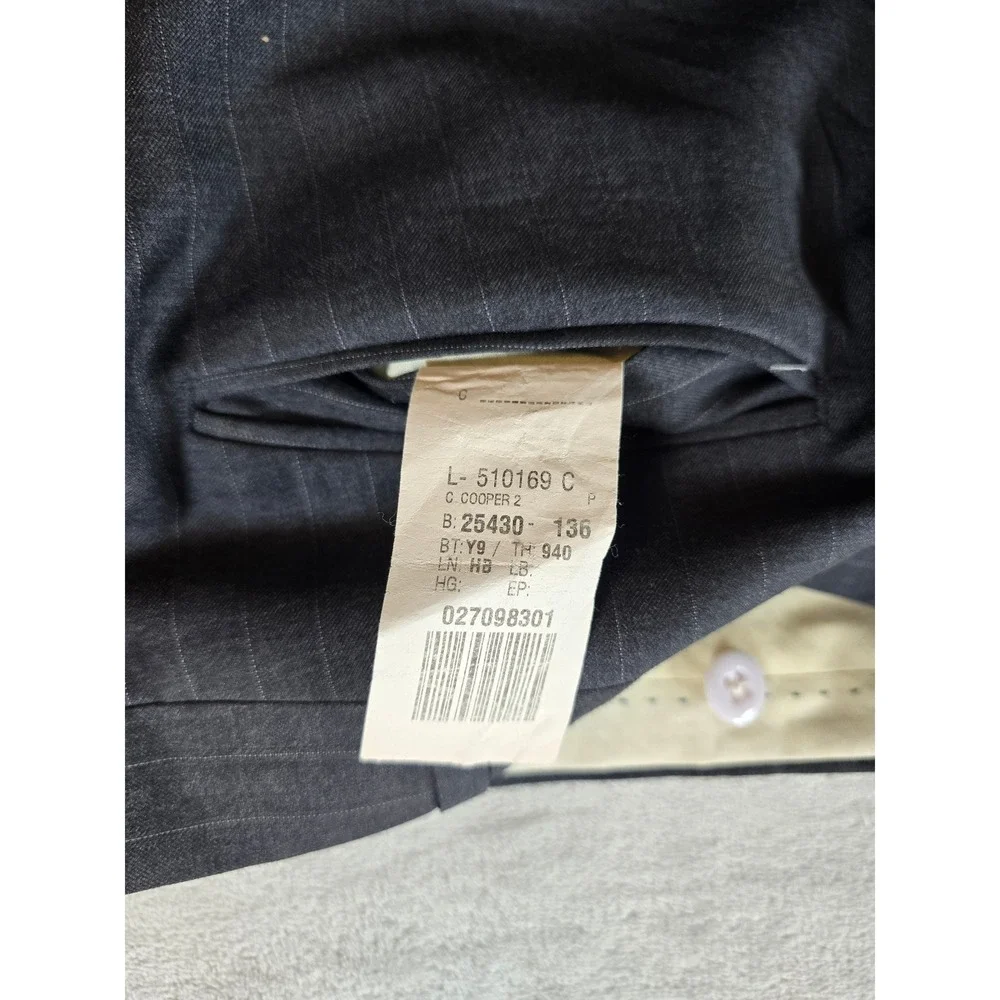 LRL Ralph Lauren Wool Suit Mens 58L 2 Piece Pants 50x31 Big Tall Gray Pinstripe